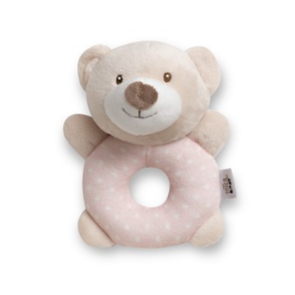 Sonajero peluche osito rosa