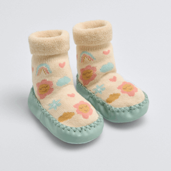 Calcetines zapatilla flores