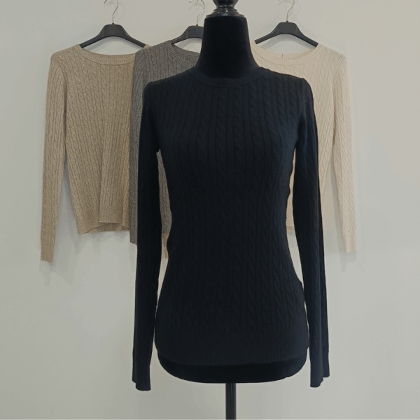 Jersey trenzado negro M/L